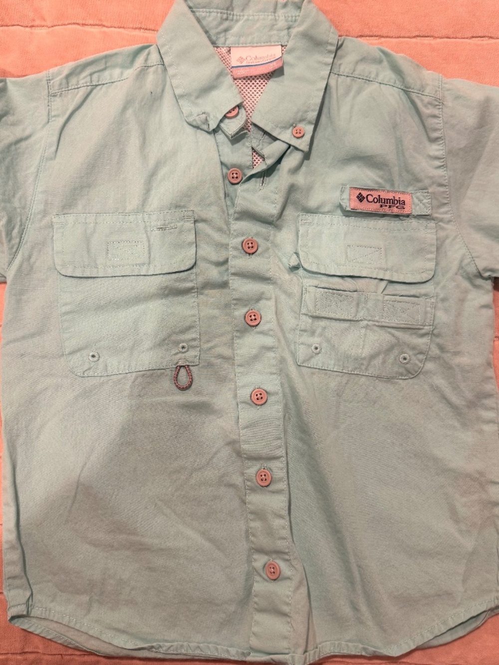 Light blue / aqua Columbia fishing shirt